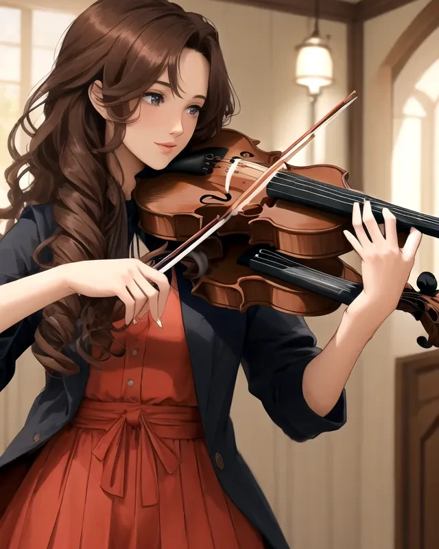Clearly adult fictional character portrait for Aline Demara, age 32